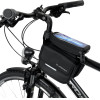 Wozinsky frame bike bag bicycle pannier waterproof phone case 1.5l black - (WBB26BK)