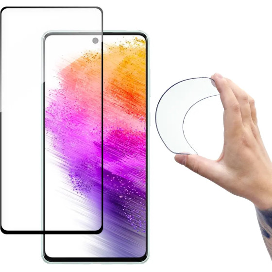 Wozinsky Full Cover Flexi Nano glass film tempered glass with a frame for Samsung Galaxy A73 transparent - (Wozinsky Full Cover Flexi Nano Glass Samsung A73)