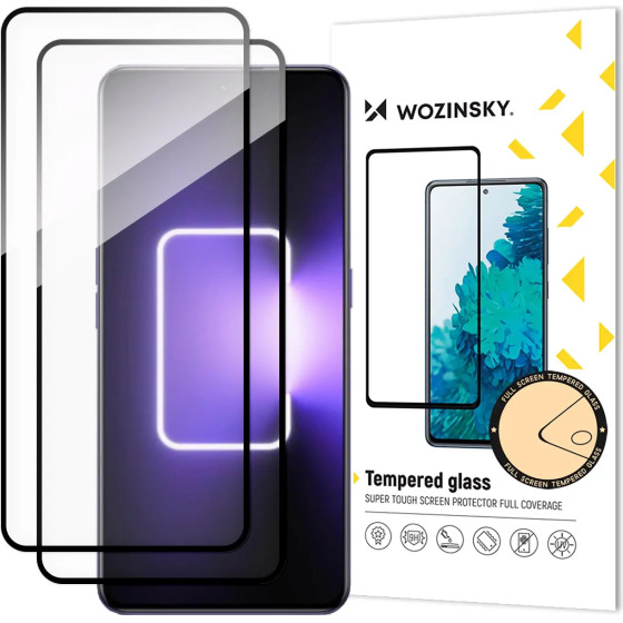 Wozinsky Full Glue Tempered Glass 2x Tempered Glass for Realme GT Neo 5 / Realme GT3 9H Full Screen Black Frame Screen Protector - (Wozinsky Tempered glass Full Glue OPPO Realme GT3/GT Neo 5 Black 2PCS)