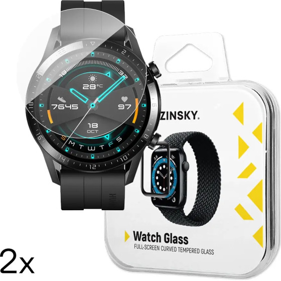 Wozinsky Full Glue Tempered Glass for Huawei Watch GT 2 / GT 2 Pro 46mm (2 pcs.) - (2x Wozinsky Full Glue Huawei Watch GT 2 / GT 2 Pro (46 mm))