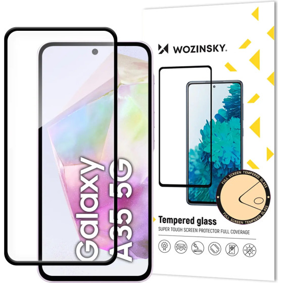 Wozinsky Full Glue Tempered Glass for Samsung Galaxy A35 with black frame - (Wozinsky Tempered glass Full Glue Samsung A35 Black)