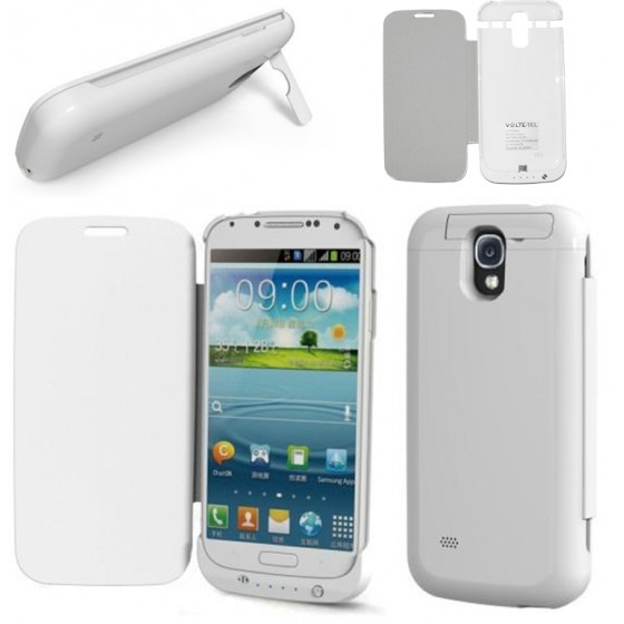 SAMSUNG S4 MINI EXTERNAL (BOOK CASE BATTERY+STAND) 3000MAH WHITE