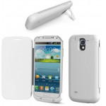 SAMSUNG S4 EXTERNAL (BOOK CASE BATTERY + STAND) 3200MAH WHITE