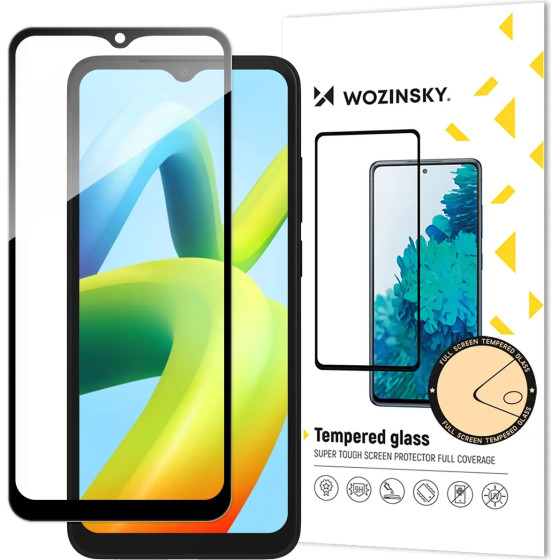 Wozinsky Full Glue Tempered Glass Tempered Glass For Xiaomi Redmi A2 / Redmi A1 9H Full Screen Cover With Black Frame - (Wozinsky Tempered glass Full Glue Xiaomi Redmi A1/A2 Black)