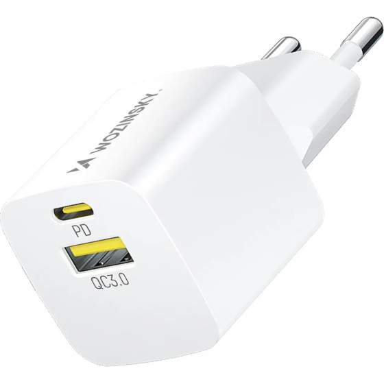 Wozinsky GaN USB-A USB-C 33W wall charger - white - (WWCEAC)