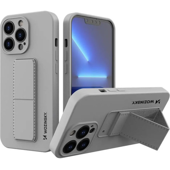 Wozinsky Kickstand Case silicone case with stand for iPhone 13 mini gray - (Wozinsky Kickstand iPhone 13 Mini Grey)