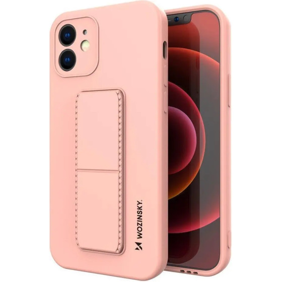 Wozinsky Kickstand Case silicone case with stand for iPhone XS Max pink - (Wozinsky Kickstand iPhone Xs Max Rose Gold)