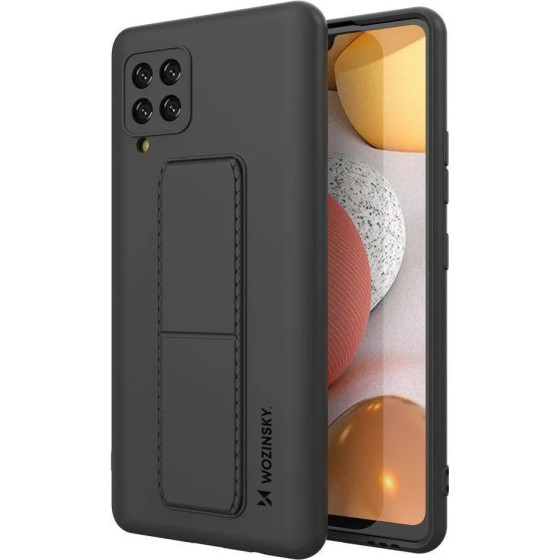 Wozinsky Kickstand Case Silicone Stand Cover for Samsung Galaxy A42 5G Black - (Wozinsky Kickstand Samsung A42 5G Black)