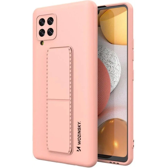 Wozinsky Kickstand Case Silicone Stand Cover for Samsung Galaxy A42 5G Pink - (Wozinsky Kickstand Samsung A42 5G Rose Gold)