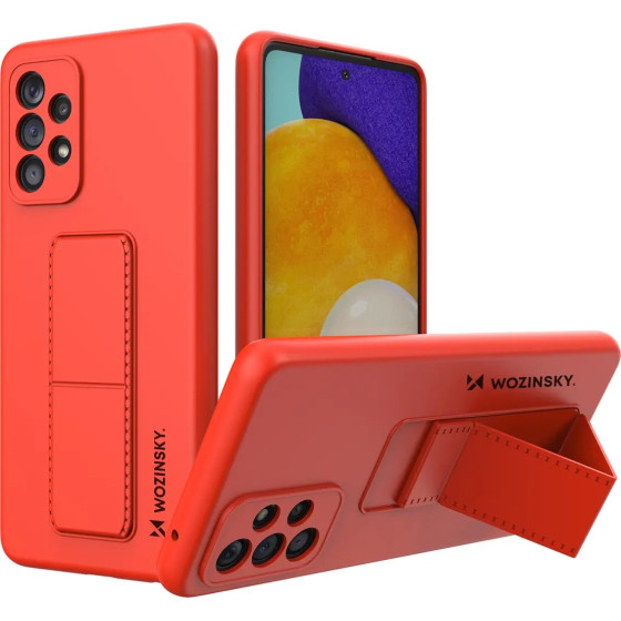 Wozinsky Kickstand Case silicone stand cover for Samsung Galaxy A73 red - (Wozinsky Kickstand Samsung A73 Red)