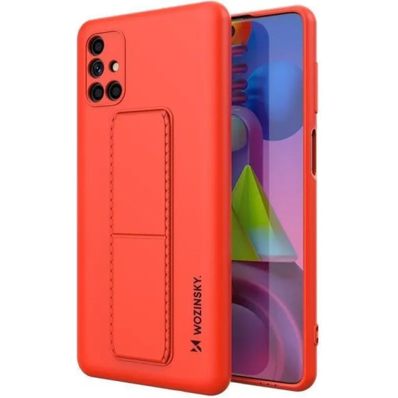 Wozinsky Kickstand Case silicone stand cover for Samsung Galaxy M51 red - (Wozinsky Kickstand Samsung M51 Red)