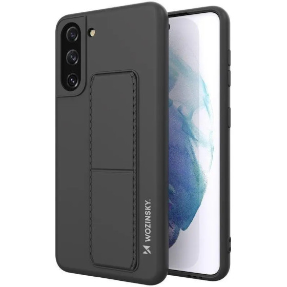 Wozinsky Kickstand Case Silicone Stand Cover for Samsung Galaxy S21 + 5G Black - (Wozinsky Kickstand Samsung S21 Plus Black)