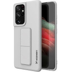 Wozinsky Kickstand Case Silicone Stand Cover for Samsung Galaxy S21 Ultra 5G Gray - (Wozinsky Kickstand Samsung S21 Ultra Gray)