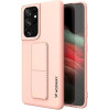 Wozinsky Kickstand Case Silicone Stand Cover for Samsung Galaxy S21 Ultra 5G Pink - (Wozinsky Kickstand Samsung S21 Ultra Rose Gold)