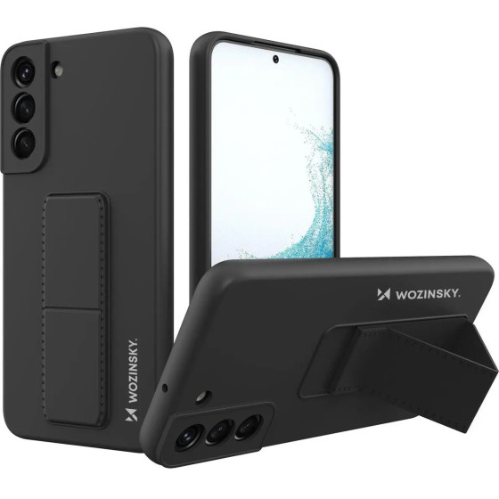 Wozinsky Kickstand Case silicone stand cover for Samsung Galaxy S22 + black - (Wozinsky Kickstand Samsung S22 Plus Black)
