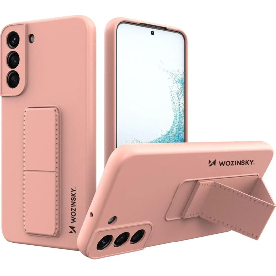 Wozinsky Kickstand Case Silicone Stand Cover for Samsung Galaxy S22 + Pink - (Wozinsky Kickstand Samsung S22 Plus Rose Gold)