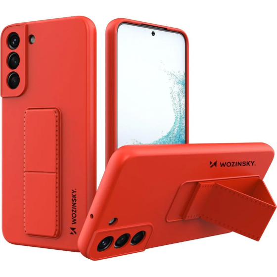 Wozinsky Kickstand Case silicone stand cover for Samsung Galaxy S22 + red - (Wozinsky Kickstand Samsung S22 Plus Red)