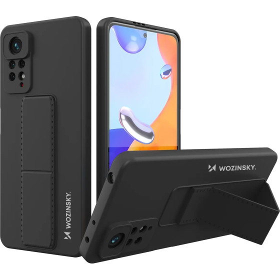 Wozinsky Kickstand Case Silicone Stand Cover for Xiaomi Redmi Note 11 Pro black - (Wozinsky Kickstand Xiaomi Redmi Note 11 Pro Black)