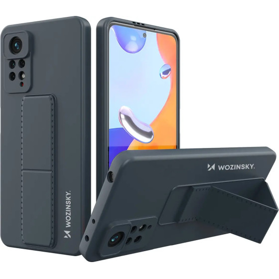 Wozinsky Kickstand Case Silicone Stand Cover for Xiaomi Redmi Note 11 Pro navy blue - (Wozinsky Kickstand Xiaomi Redmi Note 11 Pro Blue)