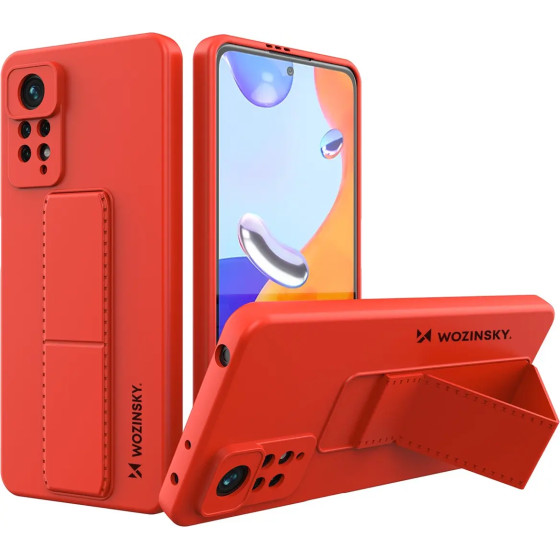 Wozinsky Kickstand Case Silicone Stand Cover for Xiaomi Redmi Note 11 Pro red - (Wozinsky Kickstand Xiaomi Poco X4 Pro 5G Red)