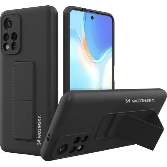 Wozinsky Kickstand Case Silicone Stand Cover for Xiaomi Redmi Note 11S / Note 11 black - (Wozinsky Kickstand Xiaomi Redmi Note 11/11S GLOBAL Black)