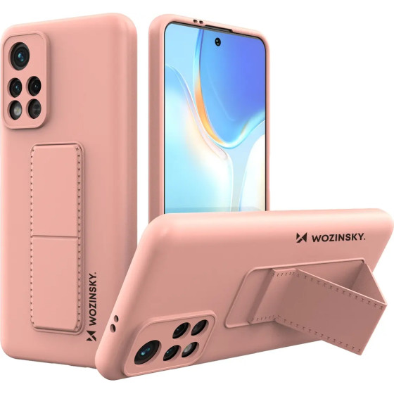Wozinsky Kickstand Case Silicone Stand Cover Xiaomi Poco M4 Pro 5G Pink - (Wozinsky Kickstand Xiaomi Poco M4 Pro 5G Rose Gold)