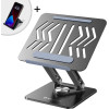 Wozinsky Laptop stand 360 aluminum + Free! smartphone stand - black - (WRS-CPY84SB)