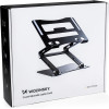 Wozinsky Laptop stand aluminum + Free! smartphone stand - black - (WRS-CPY75DSB)