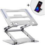 Wozinsky Laptop stand aluminum + Free! smartphone stand - silver - (WRS-CPY75DSS)