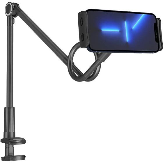 Wozinsky long flexible phone and tablet holder black - (WTHBK5)