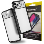 Wozinsky Magnetic Cam Slider Case Full Body Cover built-in front glass lens rotector for Huawei P40 black