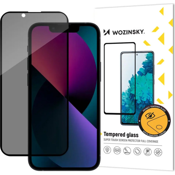 Wozinsky Privacy Glass tempered glass for iPhone 16e / 14 / 13 / 13 Pro with Anti Spy privacy filter
