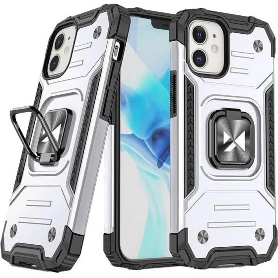 Wozinsky Ring Armor case for iPhone 14 armored cover magnetic holder ring silver - (Wozinsky Ring Armor IPHONE 14 Silver)