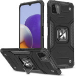 Wozinsky Ring Armor Case Kickstand Tough Rugged Cover for Samsung Galaxy A22 4G black - (Wozinsky Ring Armor Samsung A22 4G Black)