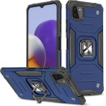 Wozinsky Ring Armor Case Kickstand Tough Rugged Cover for Samsung Galaxy A22 4G blue - (Wozinsky Ring Armor Samsung A22 4G Blue)