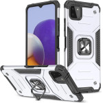 Wozinsky Ring Armor Case Kickstand Tough Rugged Cover for Samsung Galaxy A22 4G silver - (Wozinsky Ring Armor Samsung A22 4G Silver)