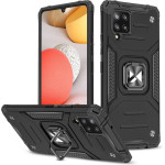 Wozinsky Ring Armor Case Kickstand Tough Rugged Cover for Samsung Galaxy A42 5G black - (Wozinsky Ring Armor Samsung A42 5G Black)