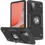 Wozinsky Ring Armor Case Kickstand Tough Rugged Cover for Samsung Galaxy A72 4G black - (Wozinsky Ring Armor Samsung A72 4G Black)