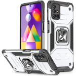 Wozinsky Ring Armor Case Kickstand Tough Rugged Cover for Samsung Galaxy M31s silver - (Wozinsky Ring Armor Samsung M31S Silver)