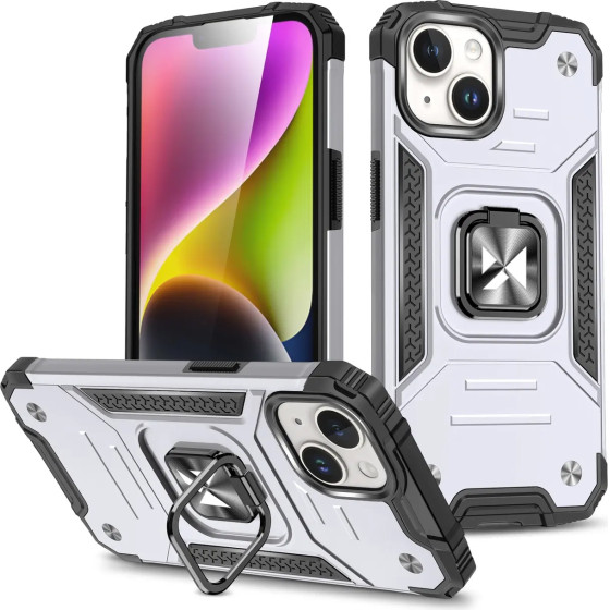 Wozinsky Ring Armor iPhone 15 Plus iPhone 15 Plus Ring Armor Case - Silver - (Wozinsky Ring Armor IPHONE 15 PLUS Silver)
