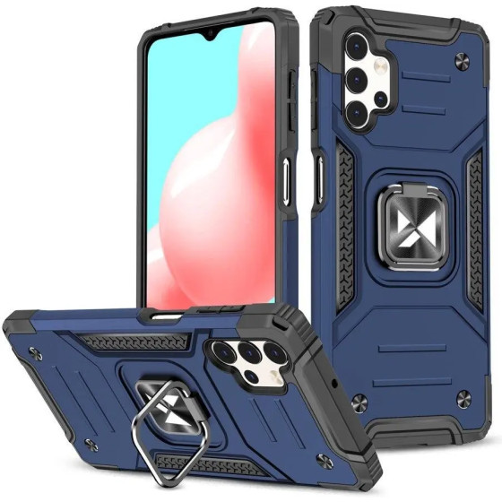 Wozinsky Ring Armor tough hybrid case cover + magnetic holder for Samsung Galaxy A73 blue - (Wozinsky Ring Armor Samsung A73 Blue)