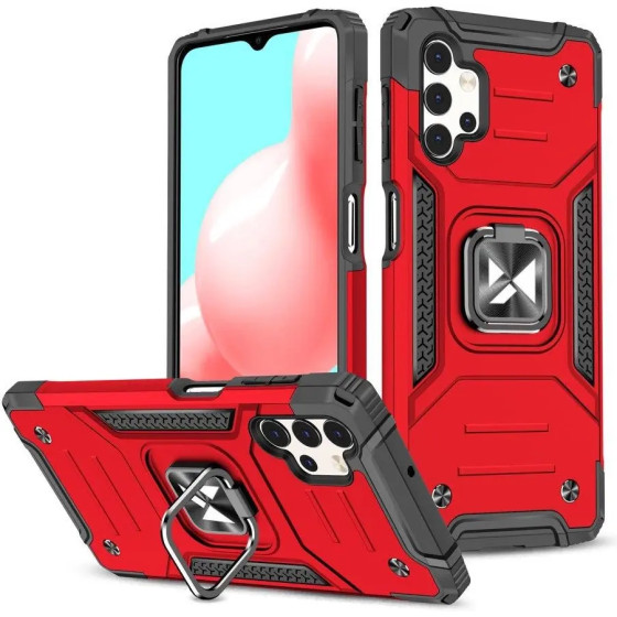 Wozinsky Ring Armor tough hybrid case cover + magnetic holder for Samsung Galaxy A73 red - (Wozinsky Ring Armor Samsung A73 Red)
