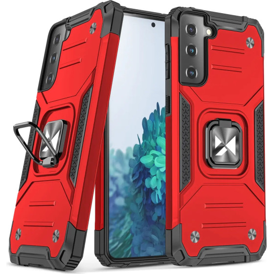 Wozinsky Ring Armor tough hybrid case cover + magnetic holder for Samsung Galaxy S22 red - (Wozinsky Ring Armor Samsung S22 Red)
