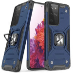 Wozinsky Ring Armor tough hybrid case cover + magnetic holder for Samsung Galaxy S22 Ultra blue - (Wozinsky Ring Armor Samsung S22 Ultra Blue)