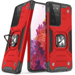Wozinsky Ring Armor tough hybrid case cover + magnetic holder for Samsung Galaxy S22 Ultra red - (Wozinsky Ring Armor Samsung S22 Ultra Red)