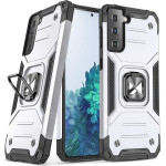 Wozinsky Ring Armor Tough Hybrid Case Cover + Magnetic Mount for Samsung Galaxy S22 + (S22 Plus) Silver - (Wozinsky Ring Armor Samsung S22 Plus Silver)