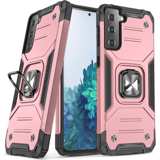 Wozinsky Ring Armor Tough Hybrid Case Cover + Magnetic Mount for Samsung Galaxy S22 Ultra gold - (Wozinsky Ring Armor Samsung S22 Ultra pink)