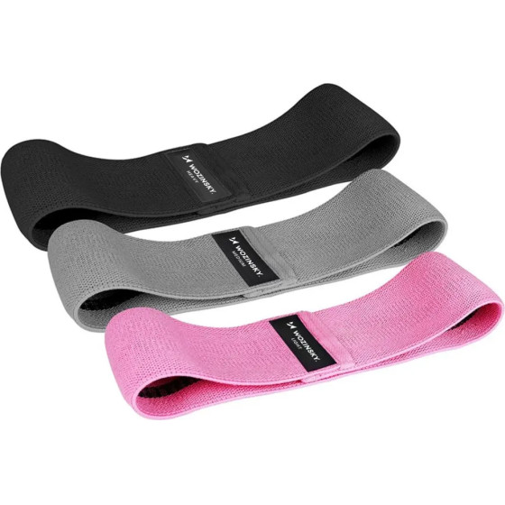 Wozinsky Set of 3x Fabric Resistance Bands Resistance Mini Band for Yoga Crossfit Fitness - (WFB-01)
