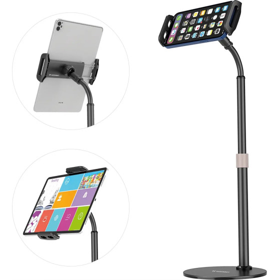 Wozinsky stand for tablet and phone on the desk black - (WTHBK4)