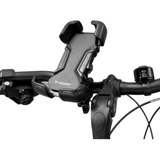 Wozinsky strong phone holder for the handlebar of a bicycle, motorcycle, scooters black - (WBHBK6)